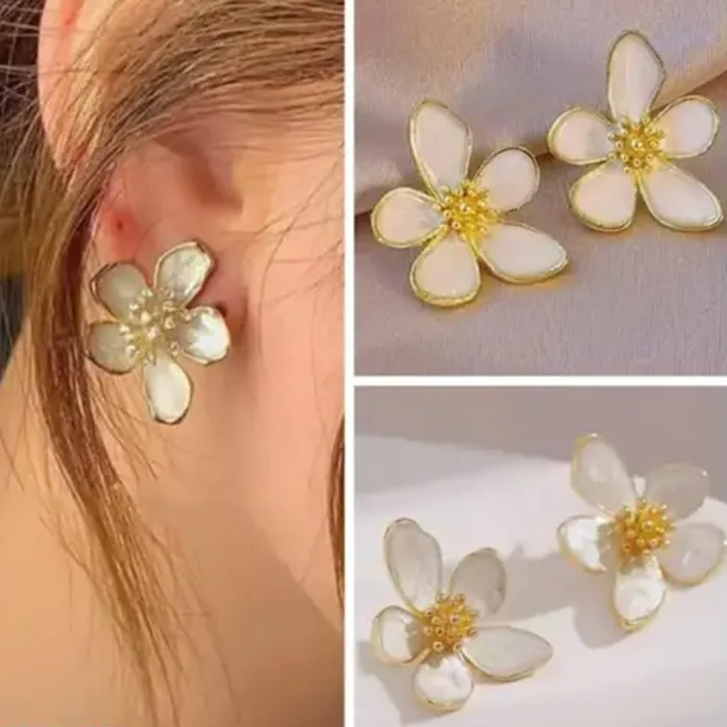 Enamel Lily Floral Studs earring