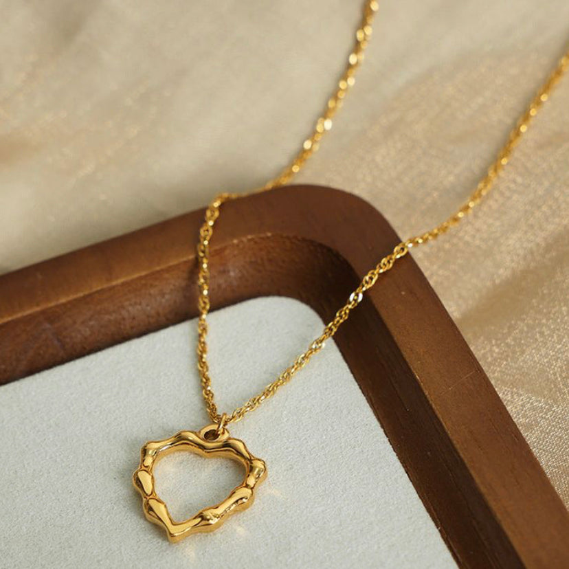 Hollow Heart Pendant Necklace