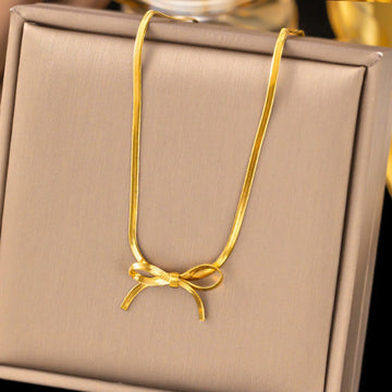 Bowknot Snake Chain Necklace