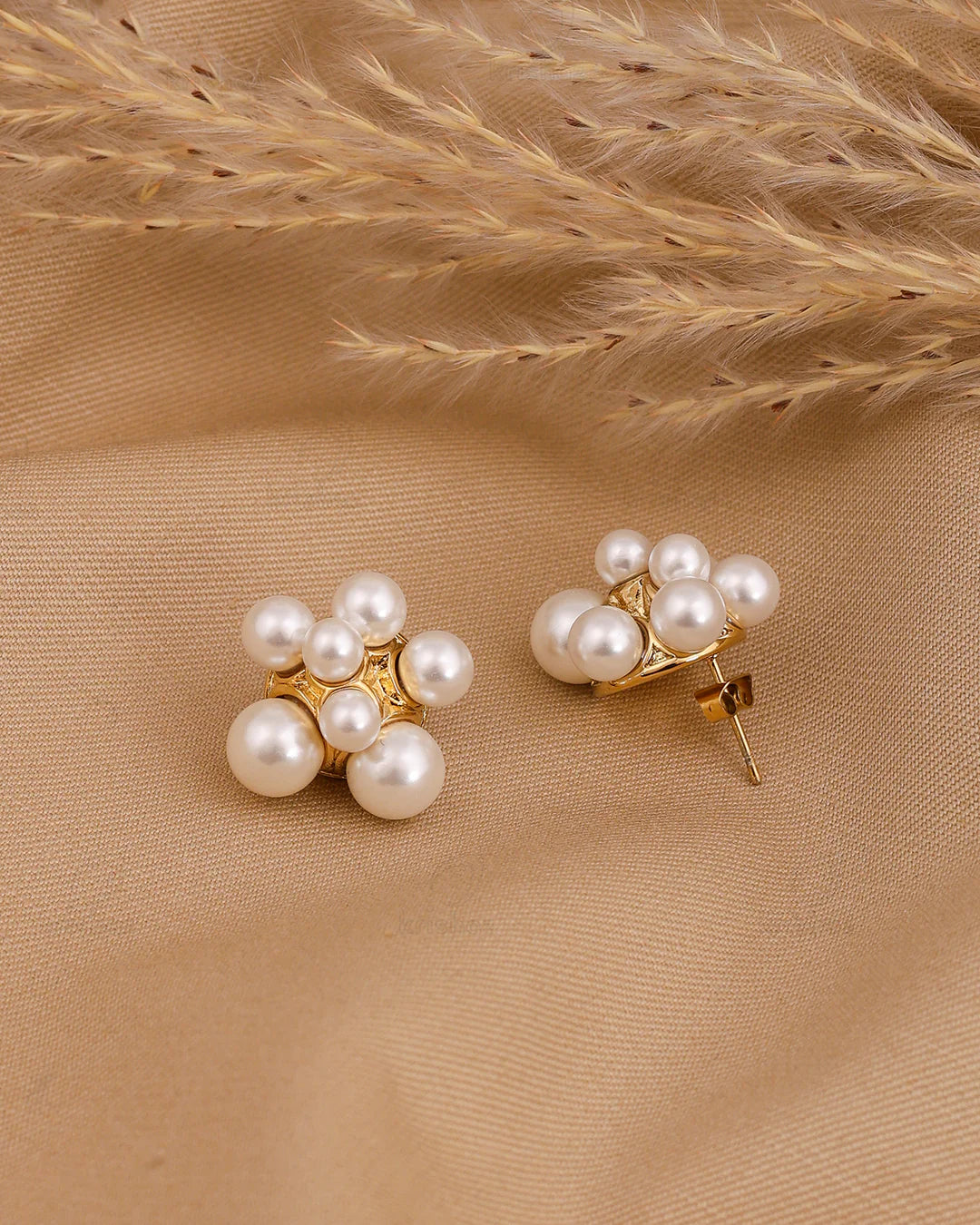 Unique Pearl Burst Stud Earrings