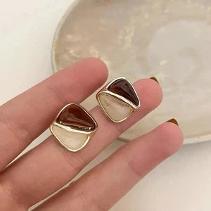 Caramel Square Stud Earrings