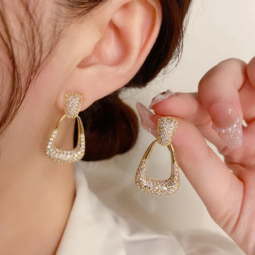 Bling Rhinestone Studded Drop Earrings