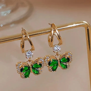 Emerald Green Butterfly Earring