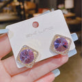 Diamond In Square Stud Earrings