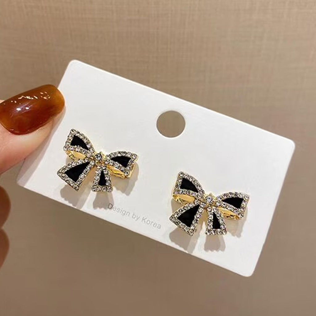 Black Bow Tie Earring & Studs