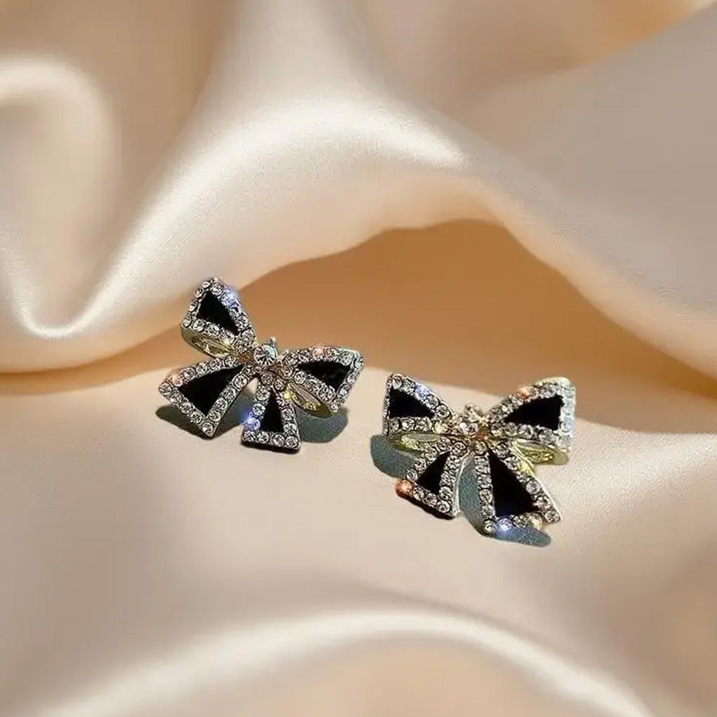 Black Bow Tie Earring & Studs