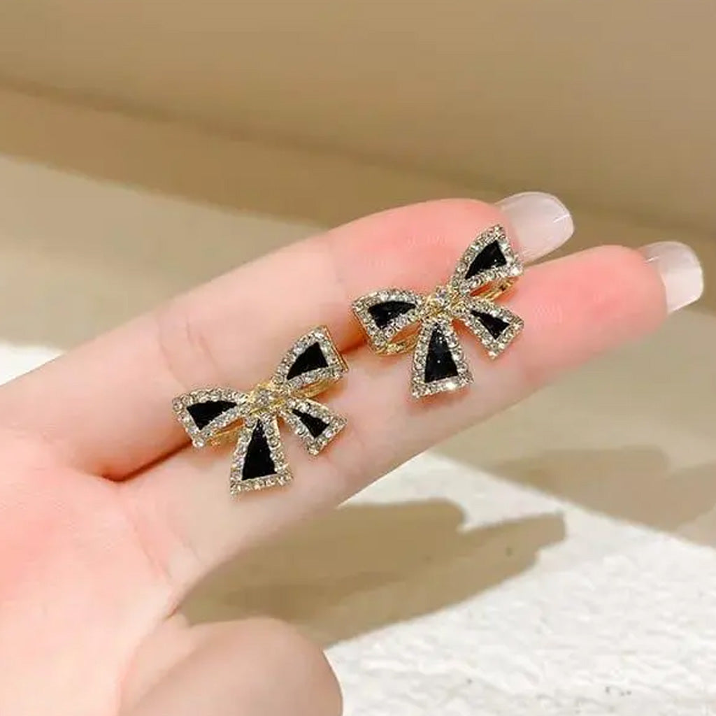 Black Bow Tie Earring & Studs