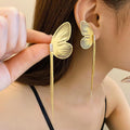 Exaggerated Buterfly Long Tassel Earrings