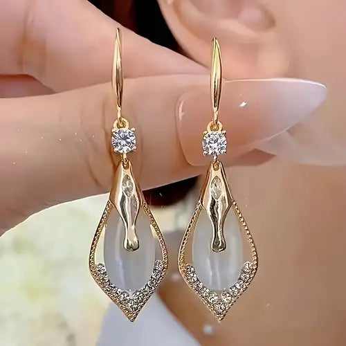Versatile Opal Long Dangling Earrings