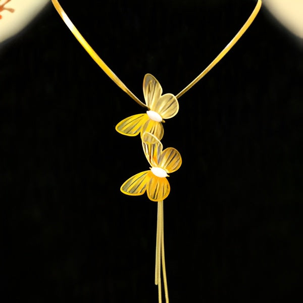 Gold Filigree Flower Drop Necklace Set