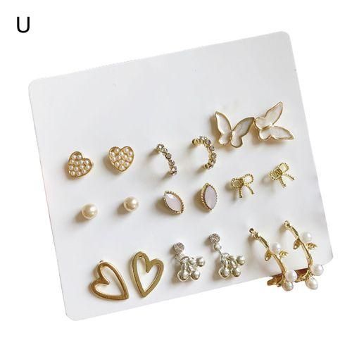 9pairs Combo Set of Stud Earrings