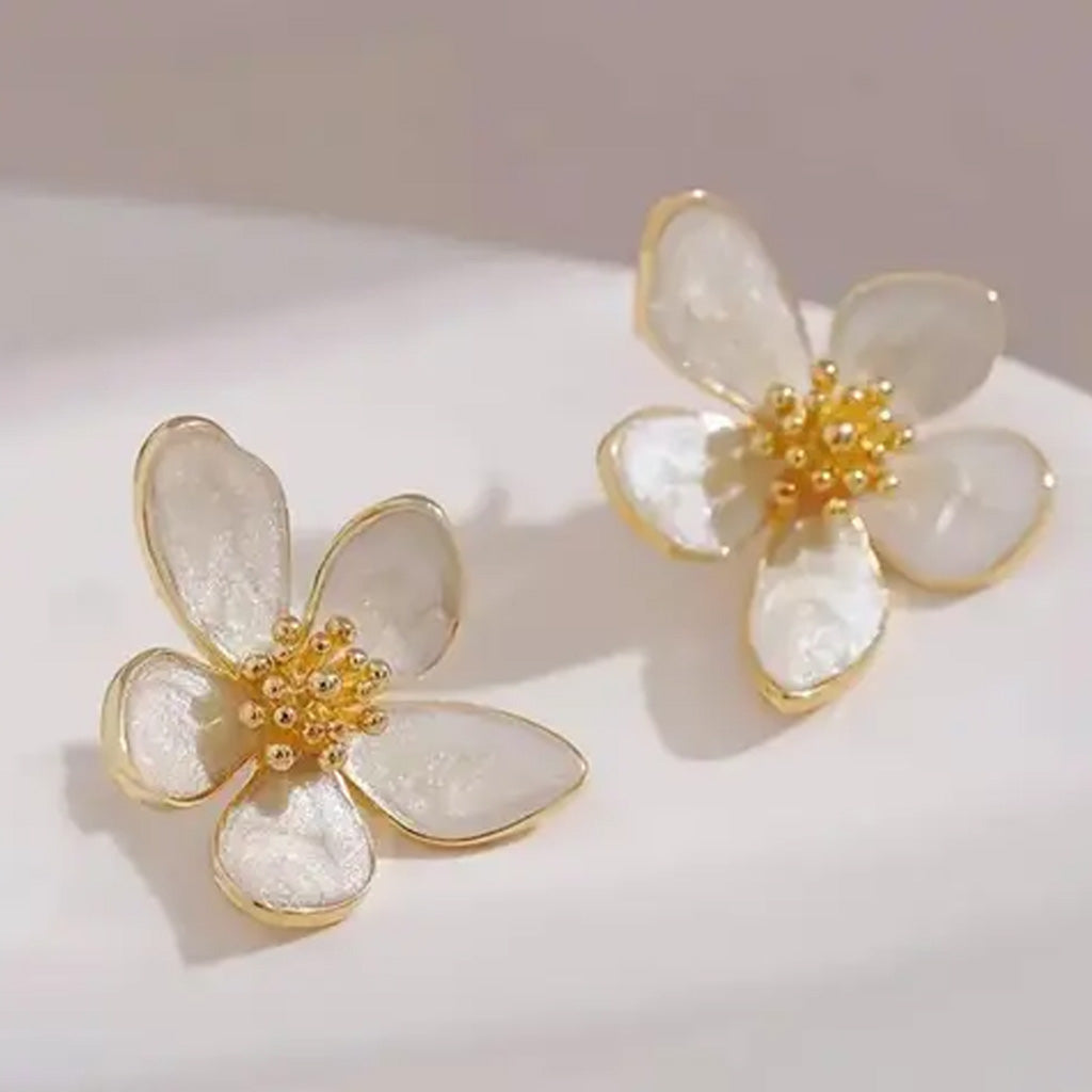 Enamel Lily Floral Studs earring