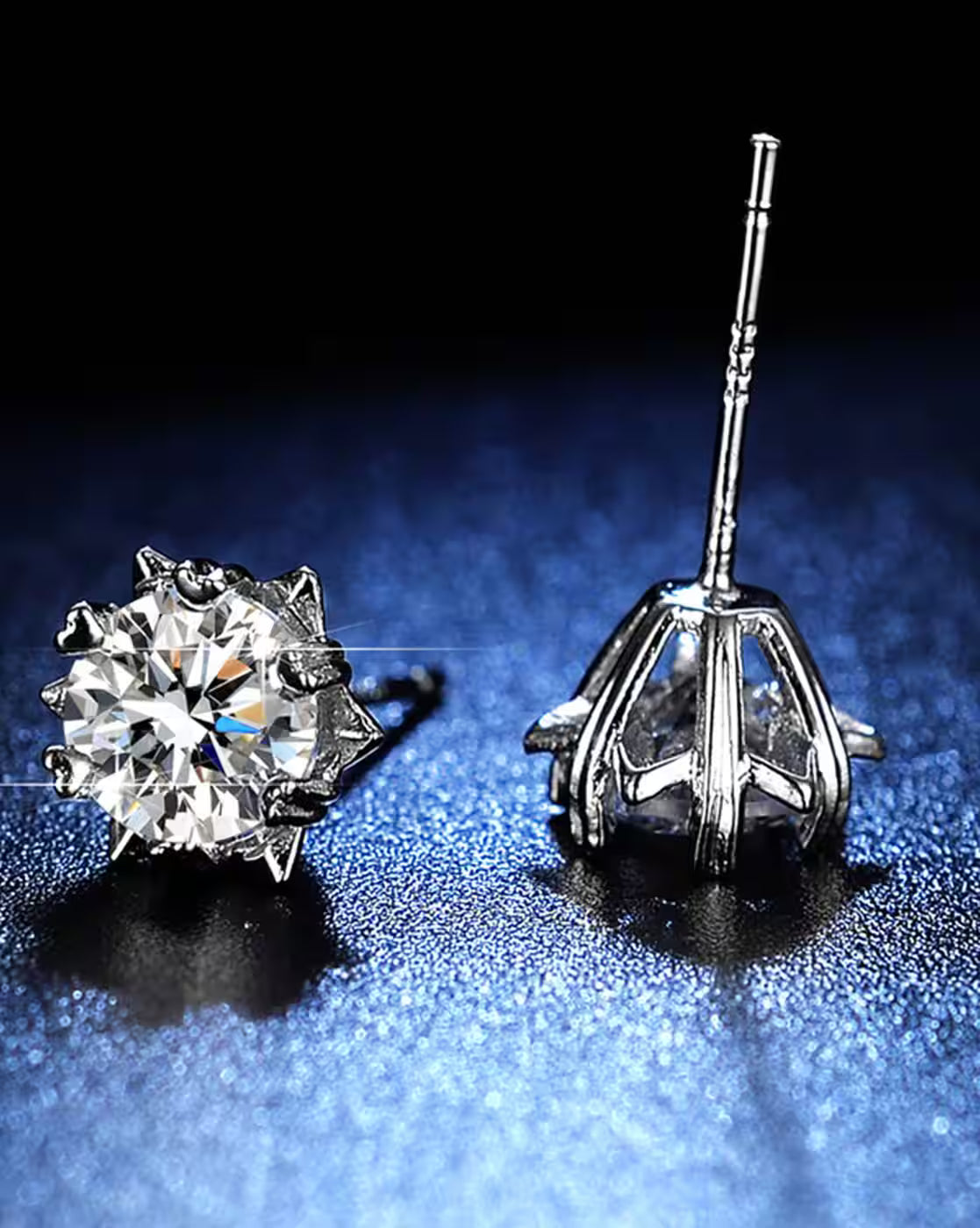 Silver Plated American Diamond Studded Anti Tarnish Star Shaped Solitaire Stud Earrings