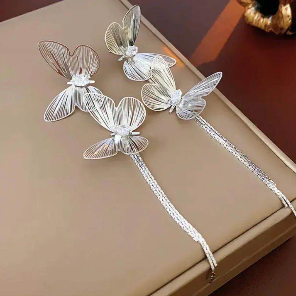 Elegant Butterflies Long Earrings