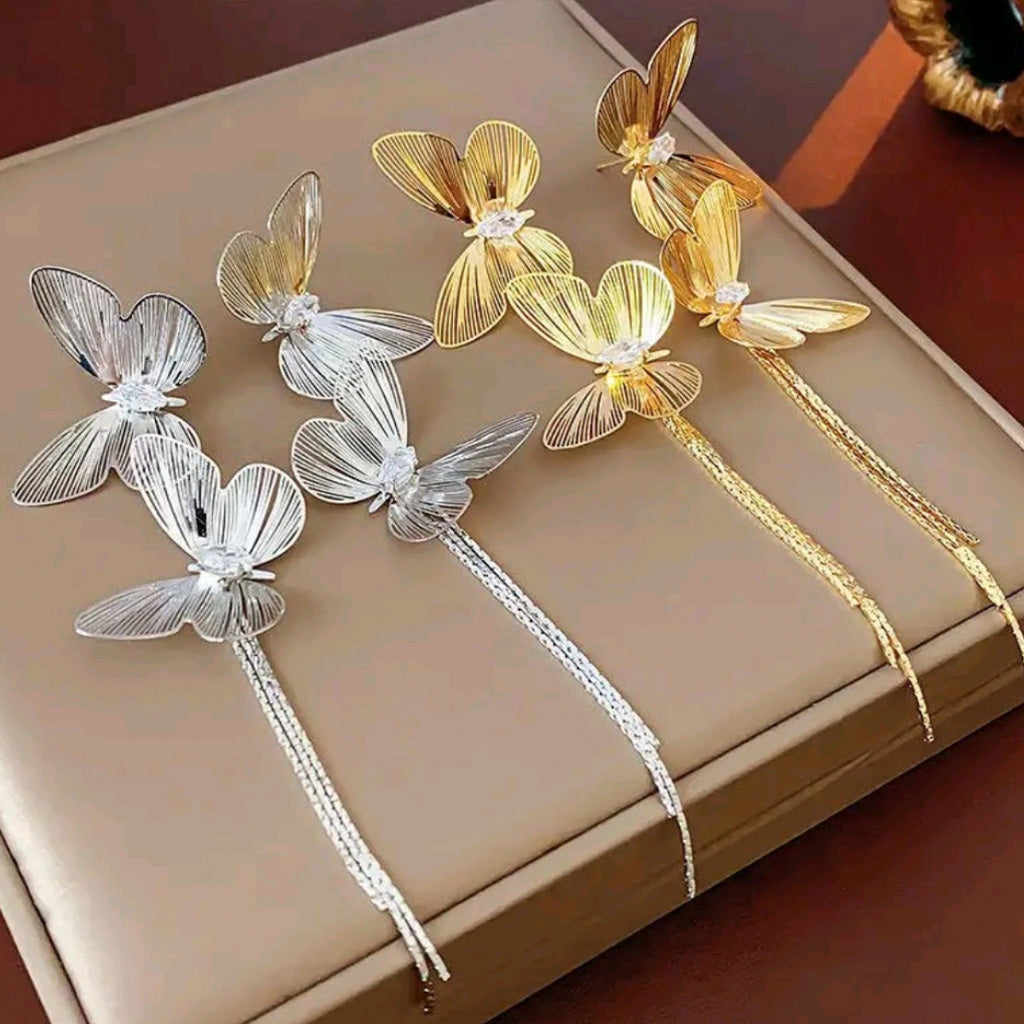 Elegant Butterflies Long Earrings
