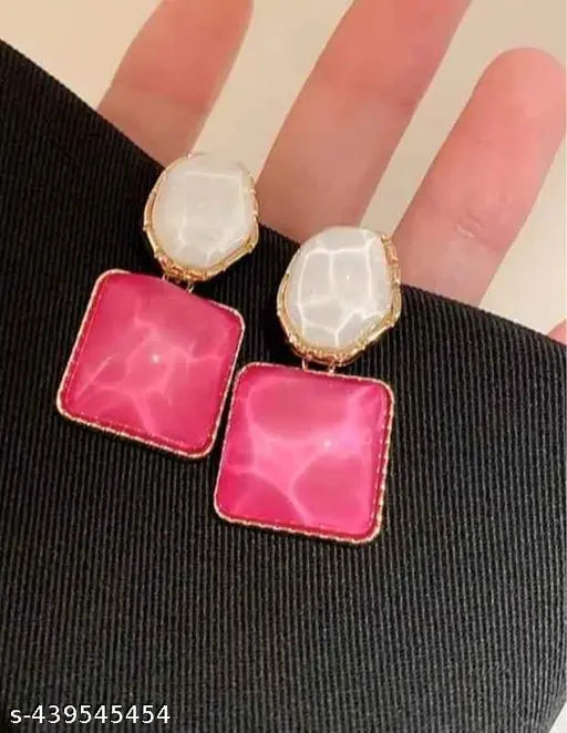 Pink Crystal Drop Earrings