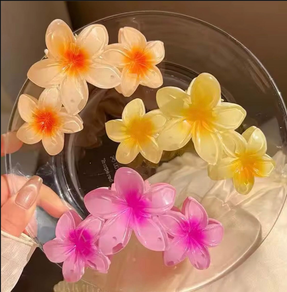 Trendy Flower Claw Clips Multicolor