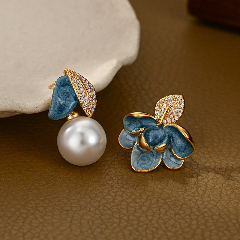 Enamel Drip Glaze Asymmetrical Earrings