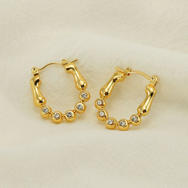 Bedazzle Zircon 18k Gold Plated Earrings