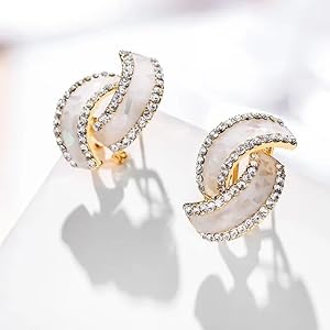 Double Crescent Moon Stud Earrings