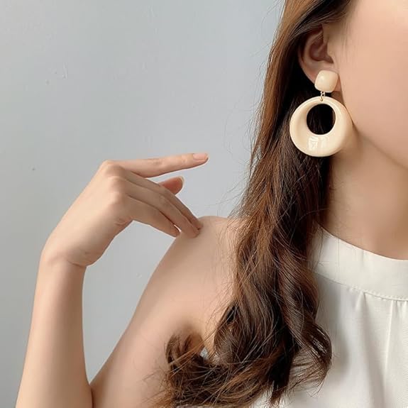 Colorful Acrylic Hollow Drop Earrings