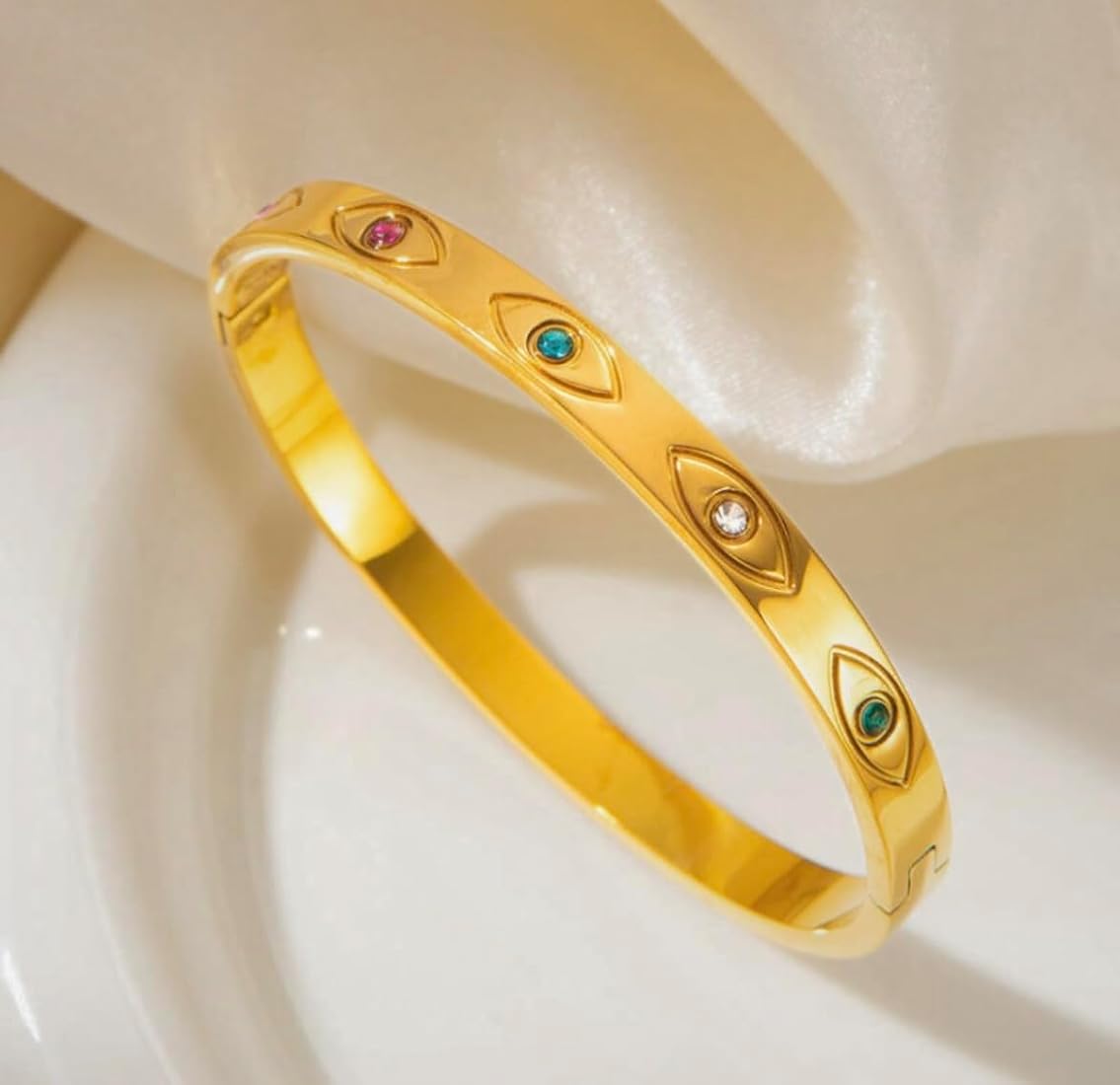 Evil Eye Cuff Bangle Bracelet