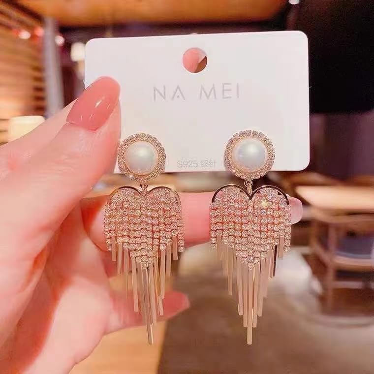 Luxury Rhinestone Crystal Long Tassel