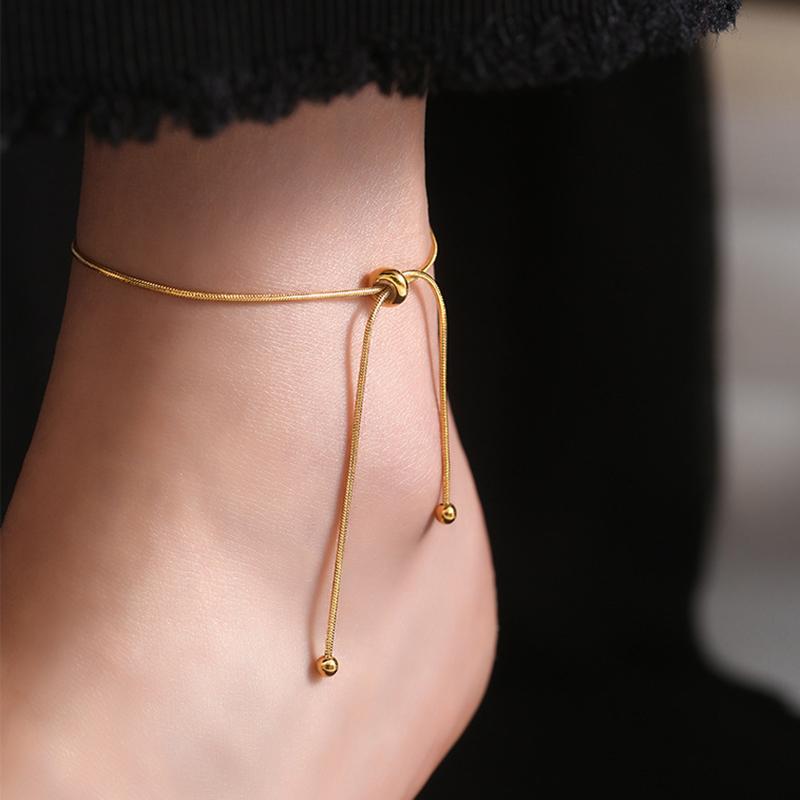Simple Design Stainless Steel Gold Anklet
