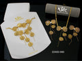 Gold Filigree Flower Drop Necklace Set