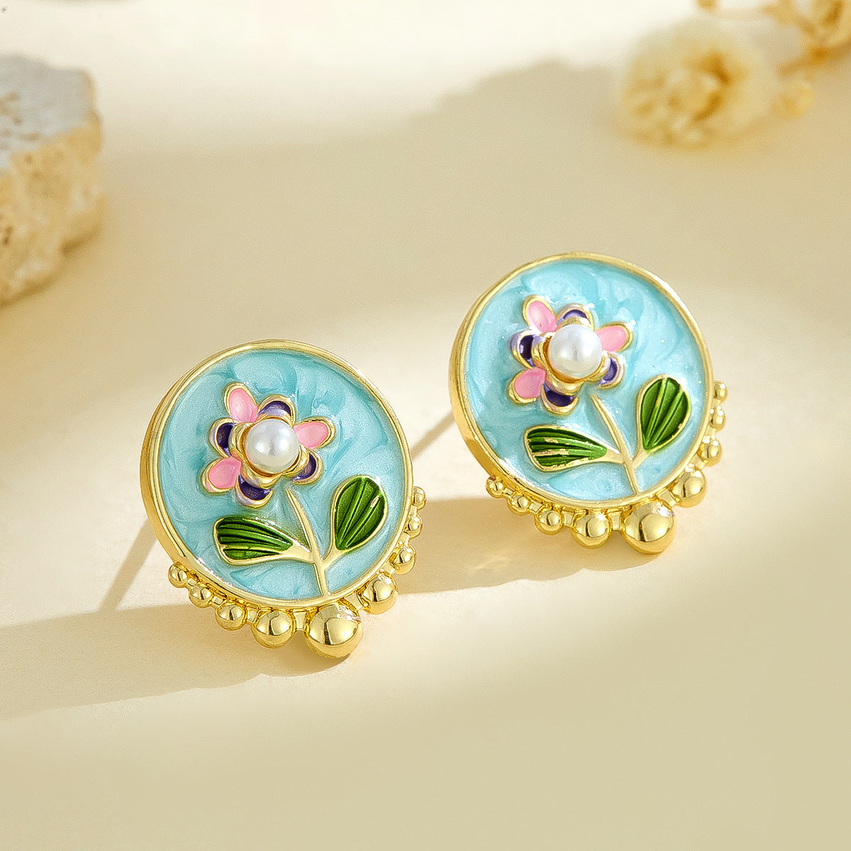 Monet Garden Oil Painting Earrings for