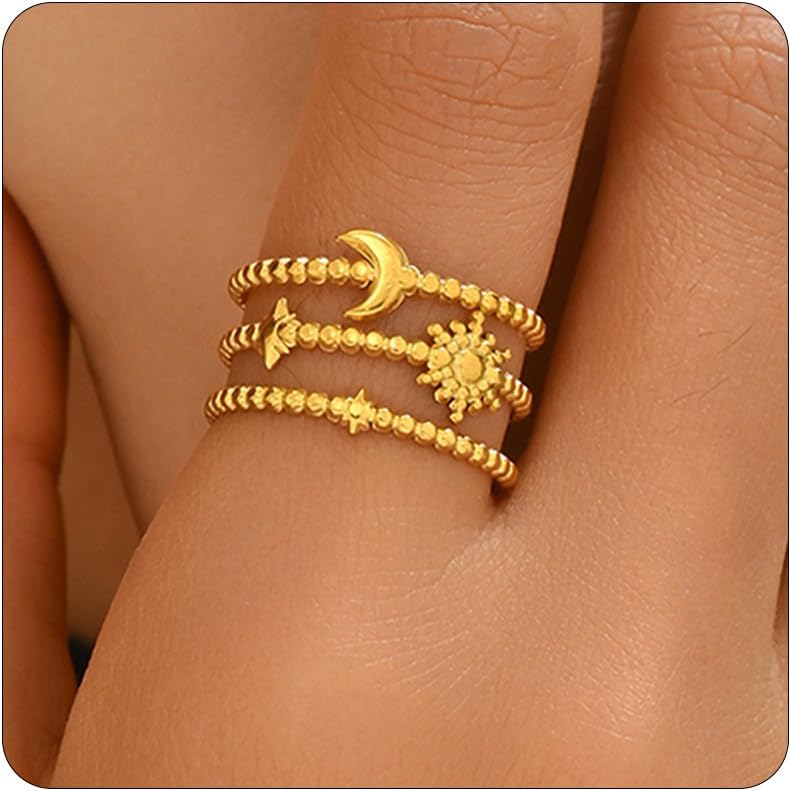 Gold rings – Love Ibiza