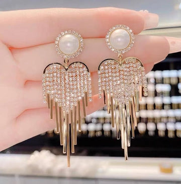 Luxury Rhinestone Crystal Long Tassel