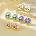 Monet Garden Oil Painting Earrings