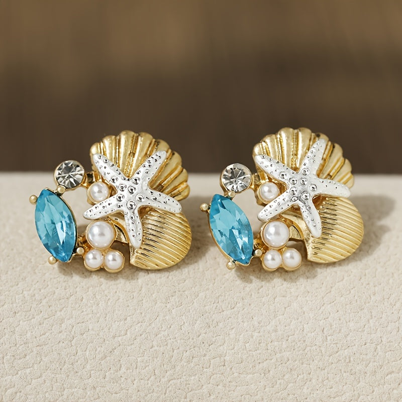 Syn Blue Topaz Earring, Sterling Silver
