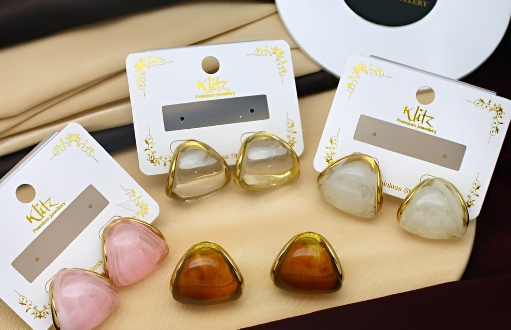 Resin Acrylic Triangle Earrings