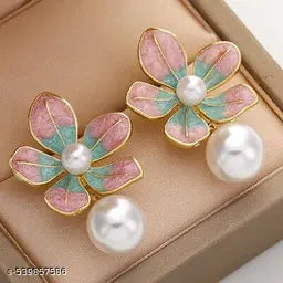 Blue Flower Studs Fancy Earrings .