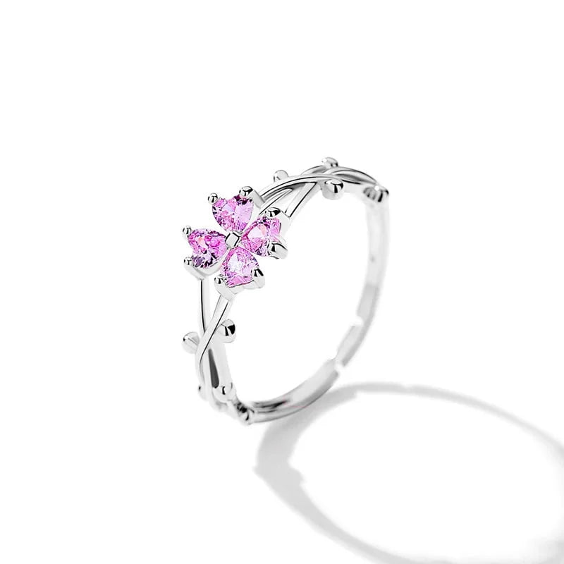 Four-Leaf Clover Spinner Ring -