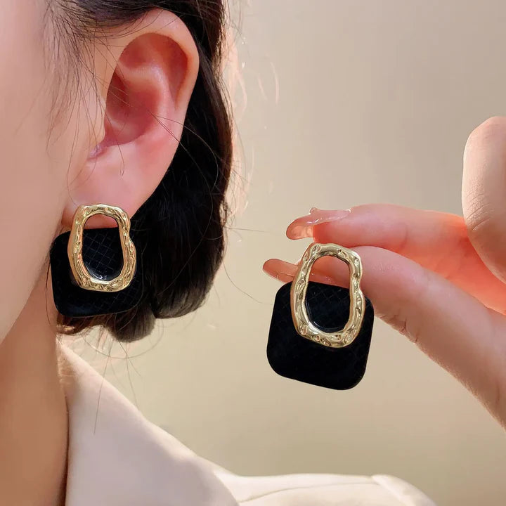 Geometric Retro Square Studs Earrings