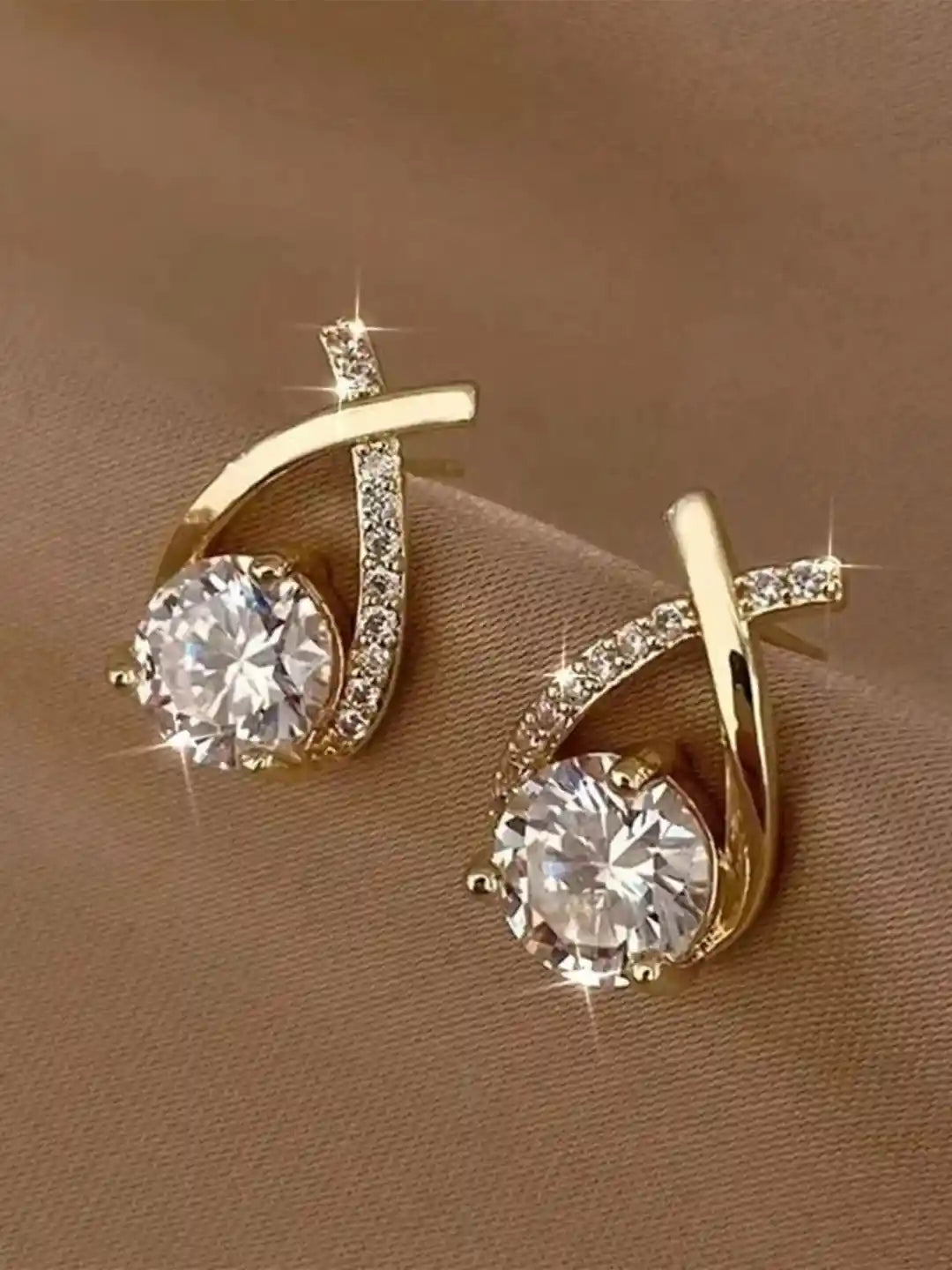 Pair of Elegant Golden-Tone Cross
