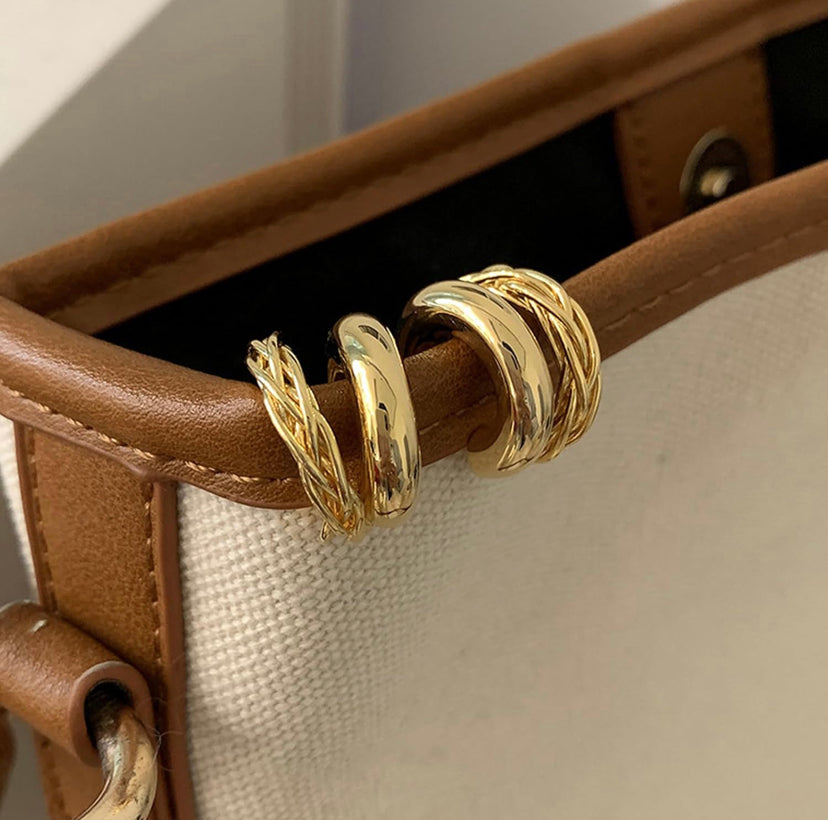 Chunky Double Layer Hoop Earrings