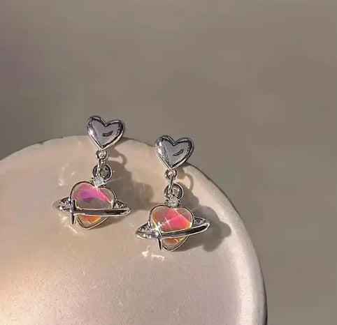 Y2K Style Heart Drop Earrings