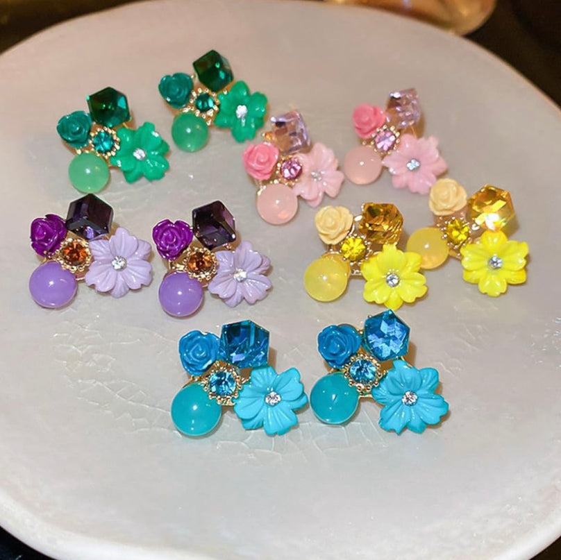 Trendy Floral Stud Earrings (1pcs)