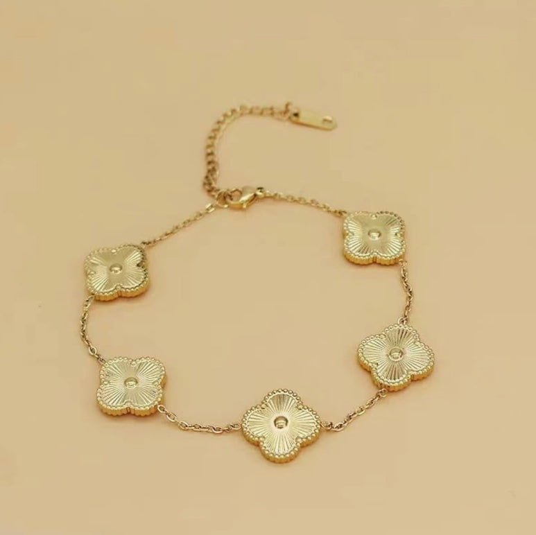 Gold Four Leaf Lucky Clover Bracelet