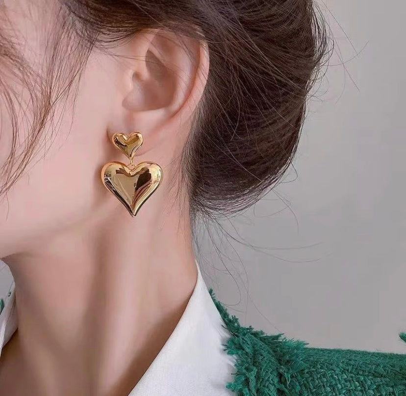 Heart & Heart Acrylic Earrings