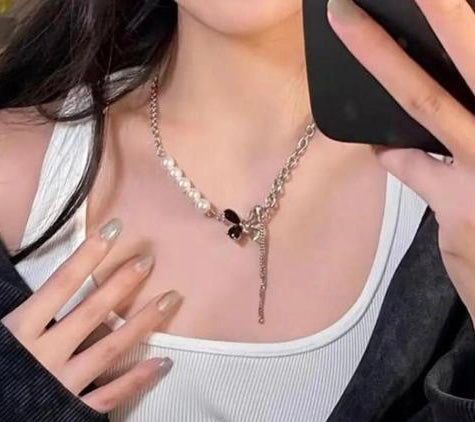 Butterfly Pearl Korean Chain Necklace