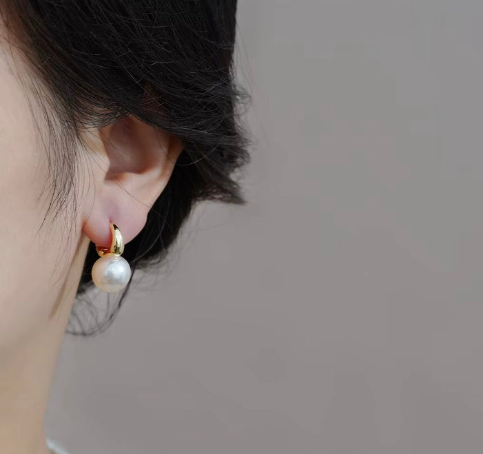 Classic Pearl Hoop Earrings