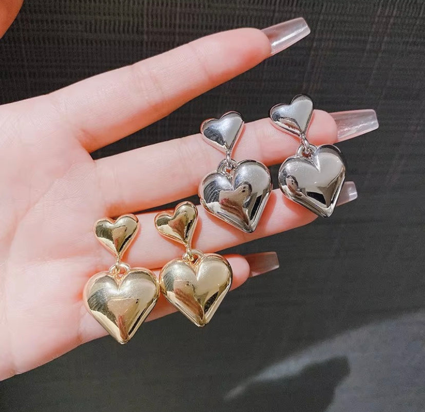 Heart & Heart Acrylic Earrings
