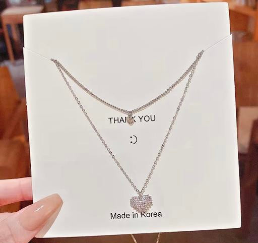 Double Layer Delicate Heart Necklace
