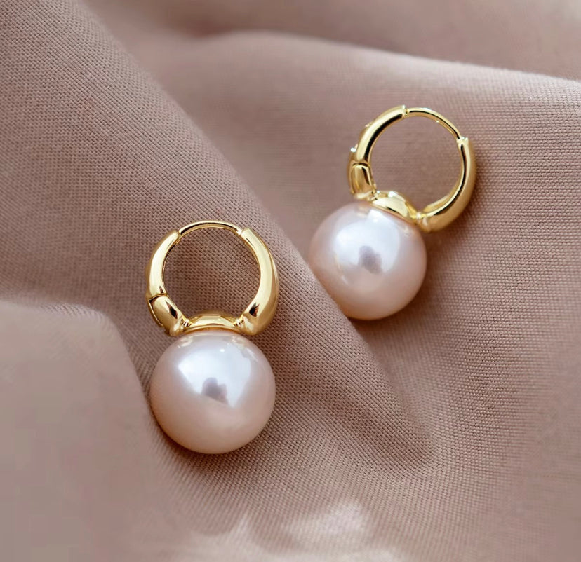 Classic Pearl Hoop Earrings
