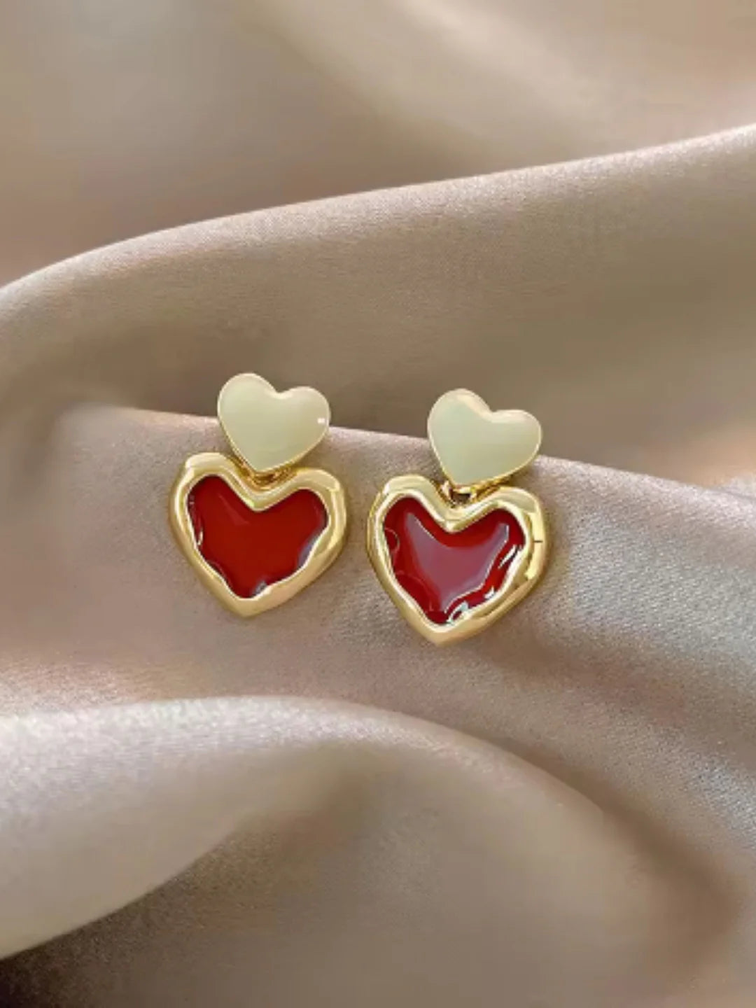 Red Heart Stud Earrings - Tipsy